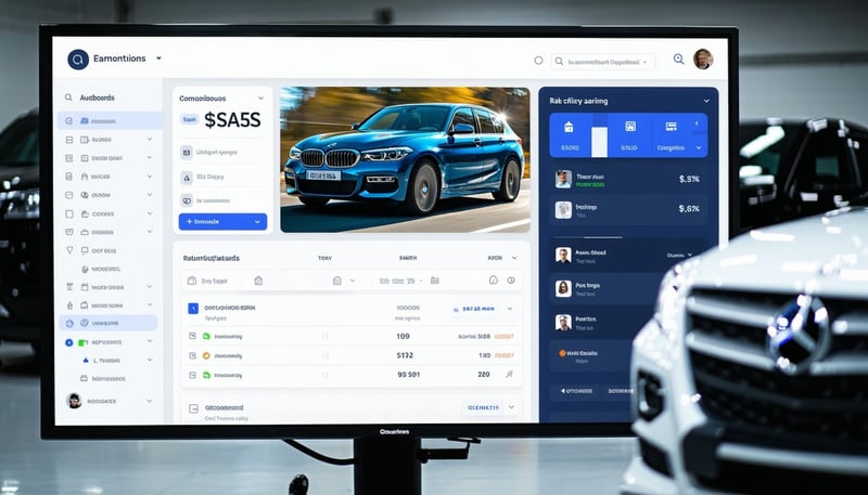 Automotive dealership using a SaaS platform dashboard Automotive dealership using a SaaS platform dashboard